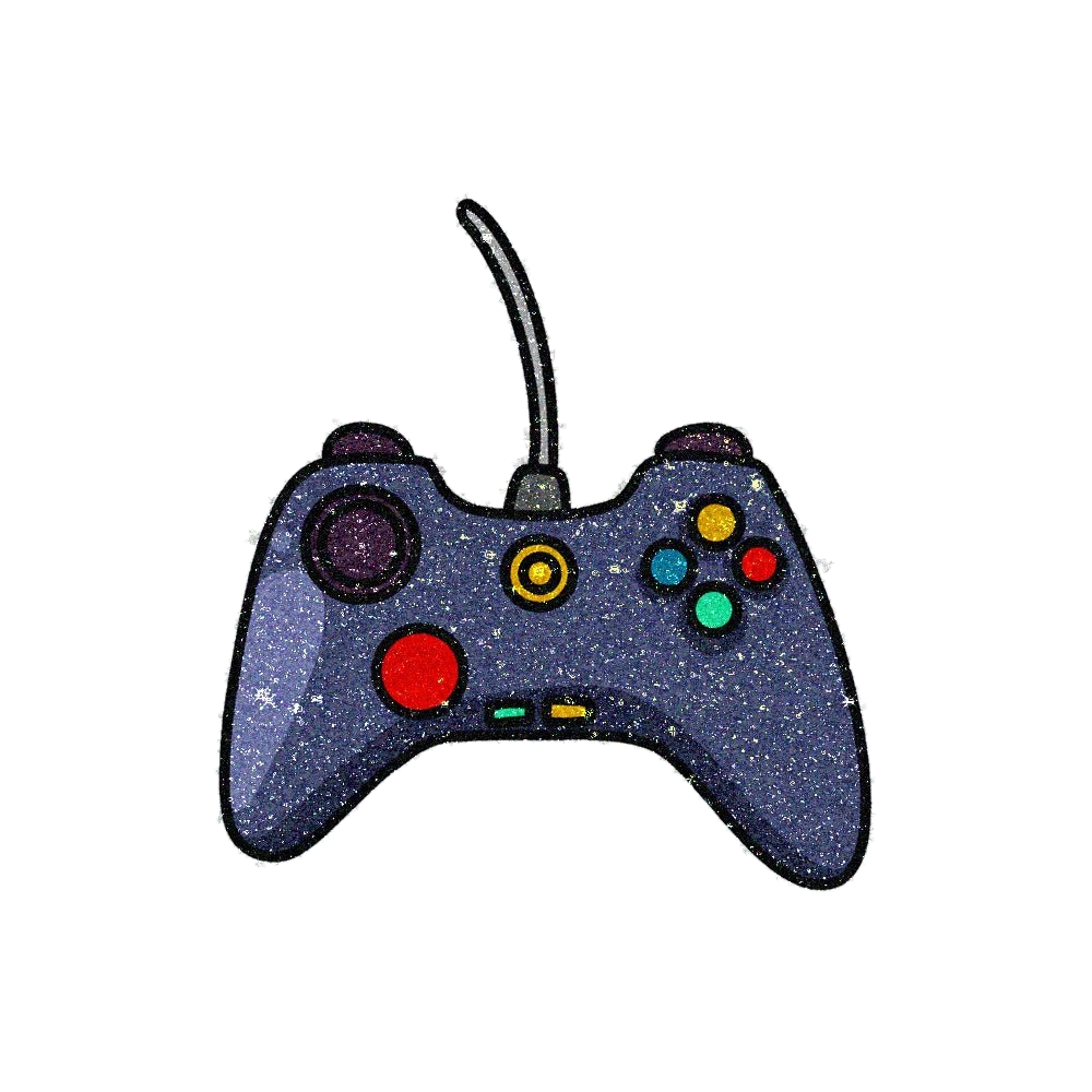 Video Game Glitter Sticker